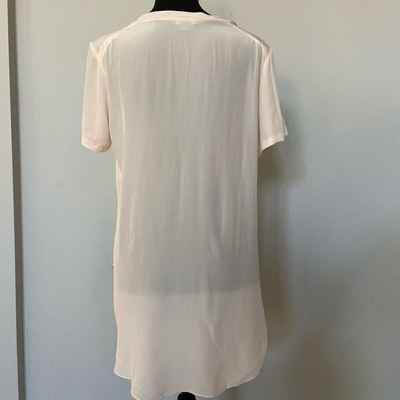 Acrobat Top Blouse 100% silk, short sleeve, cream, size S - Picture 2 of 10
